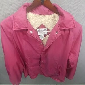 Windbreaker mens XL red thick fleece lined jacket